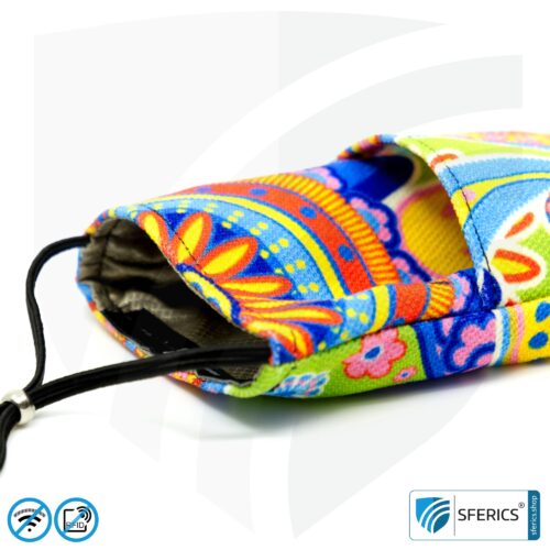 Cell phone case eWall for the smartphone | Unique in design RAINBOW.FLOWER | anti electrosmog incl. 5G | 3in1 protection incl. RFID blocker | cell phone case for iPhone, Android, ... | XXL