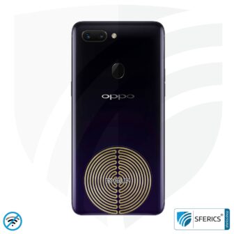 FAZUP antenna patch | edition GOLD | ferrite core for the wired headset included | innovative technology against electrosmog | protects against unnecessarily high radiation from your own mobile phone