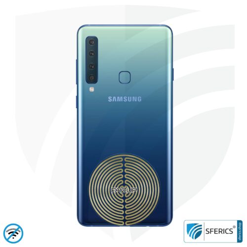 FAZUP antenna patch | edition GOLD | ferrite core for the wired headset included | innovative technology against electrosmog | protects against unnecessarily high radiation from your own mobile phone