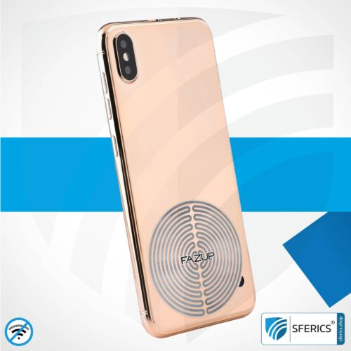 FAZUP antenna patch | SILVER | innovative technology against electrosmog | protects against unnecessarily high radiation from your own mobile phone | no esotericism or harmonization. reduction is measurable!