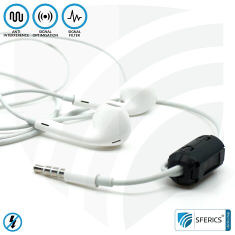 Ferrite core filter against electrosmog in the headset cable | black, clickable, for 5mm cable | FREE 1 piece as a gift!