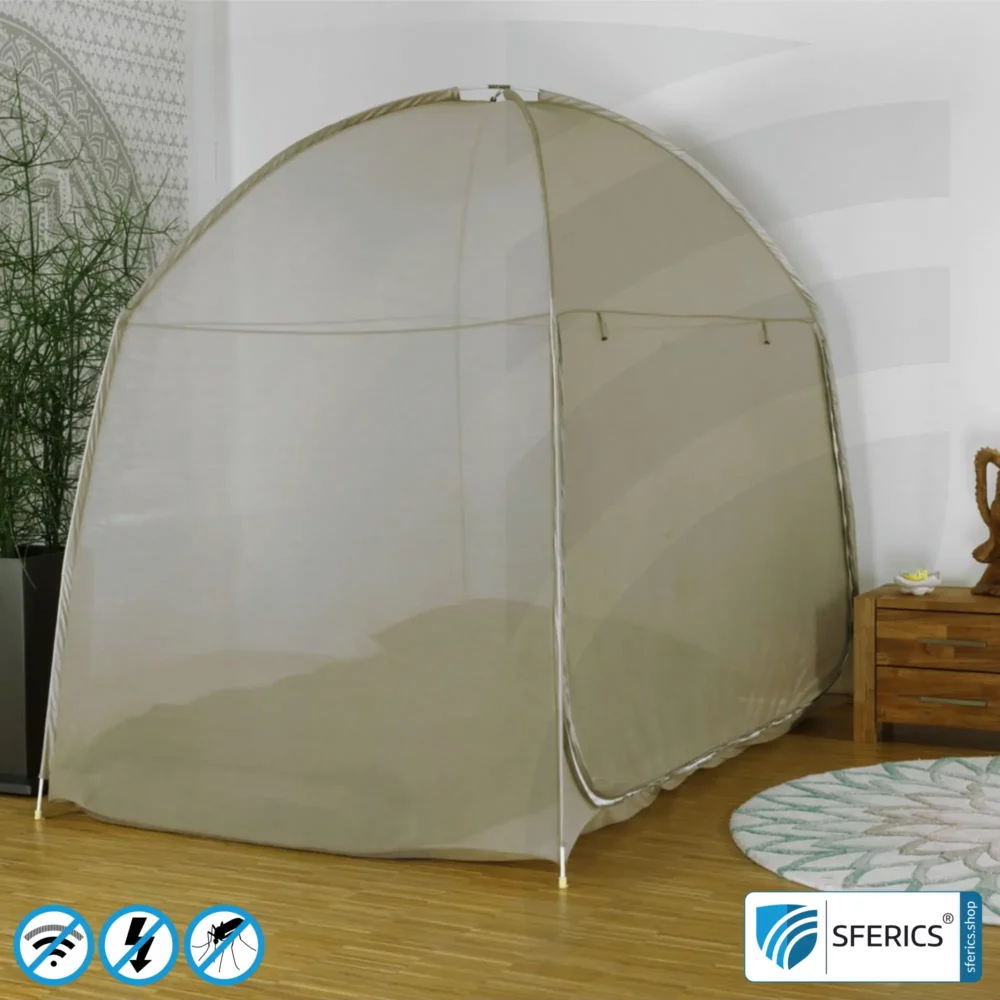 Shielding Tent SAFECAVE Double | anti electrosmog full protection | mobile radiation protection against WIFI, cell phone, LTE, 5G, ... with efficiency over 99.99% (42 dB) | free-standing, without ceiling suspension | groundable LF