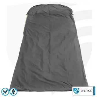 Shielding sleeping bag Electrosmog PRO | mobile radiation protection against WIFI, cell phone, LTE, 5G, ... with efficiency over 99,99% (42 dB) | LF groundable 24 Shielding sleeping bag Electrosmog PRO | mobile radiation protection against WIFI, cell phone, LTE, 5G, ... with efficiency over 99.99% (42 dB) | free-standing, without ceiling suspension | LF groundable