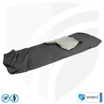 Shielding sleeping bag Electrosmog PRO | mobile radiation protection against WIFI, cell phone, LTE, 5G, ... with efficiency over 99,99% (42 dB) | LF groundable 20 Shielding sleeping bag Electrosmog PRO | mobile radiation protection against WIFI, cell phone, LTE, 5G, ... with efficiency over 99.99% (42 dB) | free-standing, without ceiling suspension | LF groundable