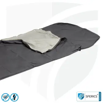 Shielding sleeping bag Electrosmog PRO | mobile radiation protection against WIFI, cell phone, LTE, 5G, ... with efficiency over 99,99% (42 dB) | LF groundable 21 Shielding sleeping bag Electrosmog PRO | mobile radiation protection against WIFI, cell phone, LTE, 5G, ... with efficiency over 99.99% (42 dB) | free-standing, without ceiling suspension | LF groundable