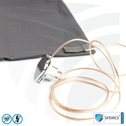 Shielding bed linen | mobile radiation protection against WIFI, cell phone, LTE, 5G, ... with efficiency over 99.99% (42 dB) | LF groundable