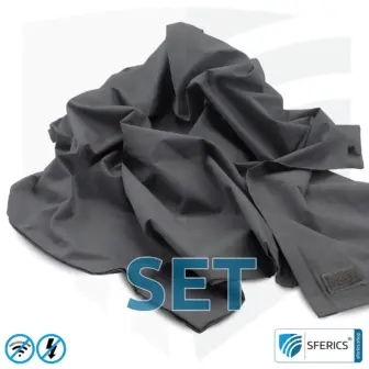 Shielding blanket in a set | mobile radiation protection against WIFI, cell phone, LTE, 5G, ... with efficiency over 99,99% (42 dB) | LF groundable 11 Shielding blanket in a set | mobile radiation protection against WIFI, cell phone, LTE, 5G, ... with efficiency over 99.99% (42 dB) | LF groundable
