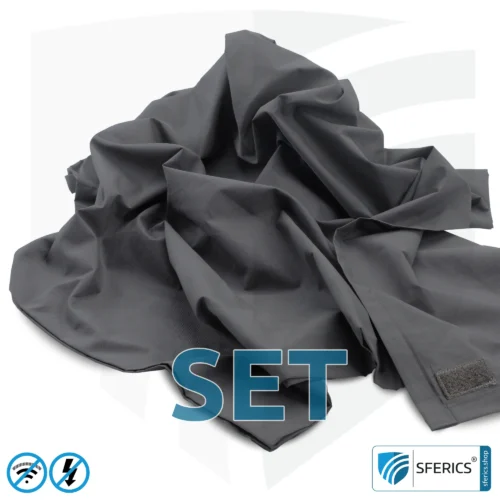 Shielding blanket in a set | mobile radiation protection against WIFI, cell phone, LTE, 5G, ... with efficiency over 99,99% (42 dB) | LF groundable 11 Shielding blanket in a set | mobile radiation protection against WIFI, cell phone, LTE, 5G, ... with efficiency over 99.99% (42 dB) | LF groundable
