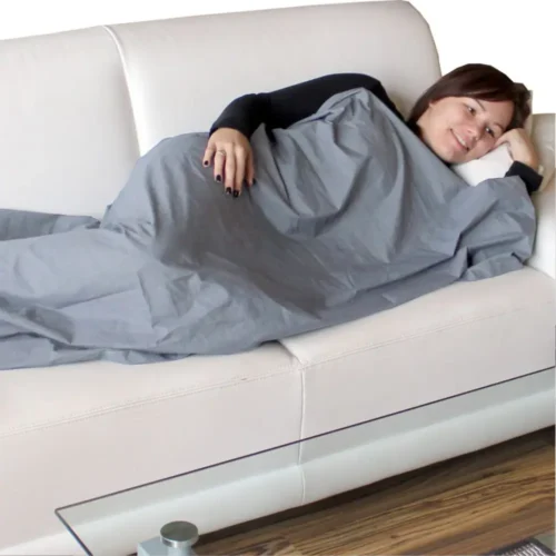 Shielding blanket | | mobile radiation protection against WIFI, cell phone, LTE, 5G, ... with efficiency over 99.99% (42 dB) | LF groundable. Feedimage.