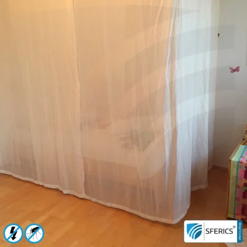 Shielding canopy electrosmog RF | SINGLE BED | Shielding radio up to 99.99 % (40 dB). Effective against mobile phone radiation, WIFI, etc.