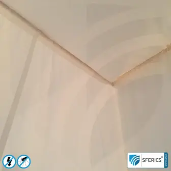 Shielding canopy electrosmog EMF | SINGLE BED | Shielding effectiveness HF up to 99,99% (40 dB) | SFERICS® invest4life program | High reduction of RF radiation, WIFI, etc. 13 Shielding canopy electrosmog RF | SINGLE BED | Shielding radio up to 99.99 % (40 dB). Effective against mobile phone radiation, WIFI, etc.