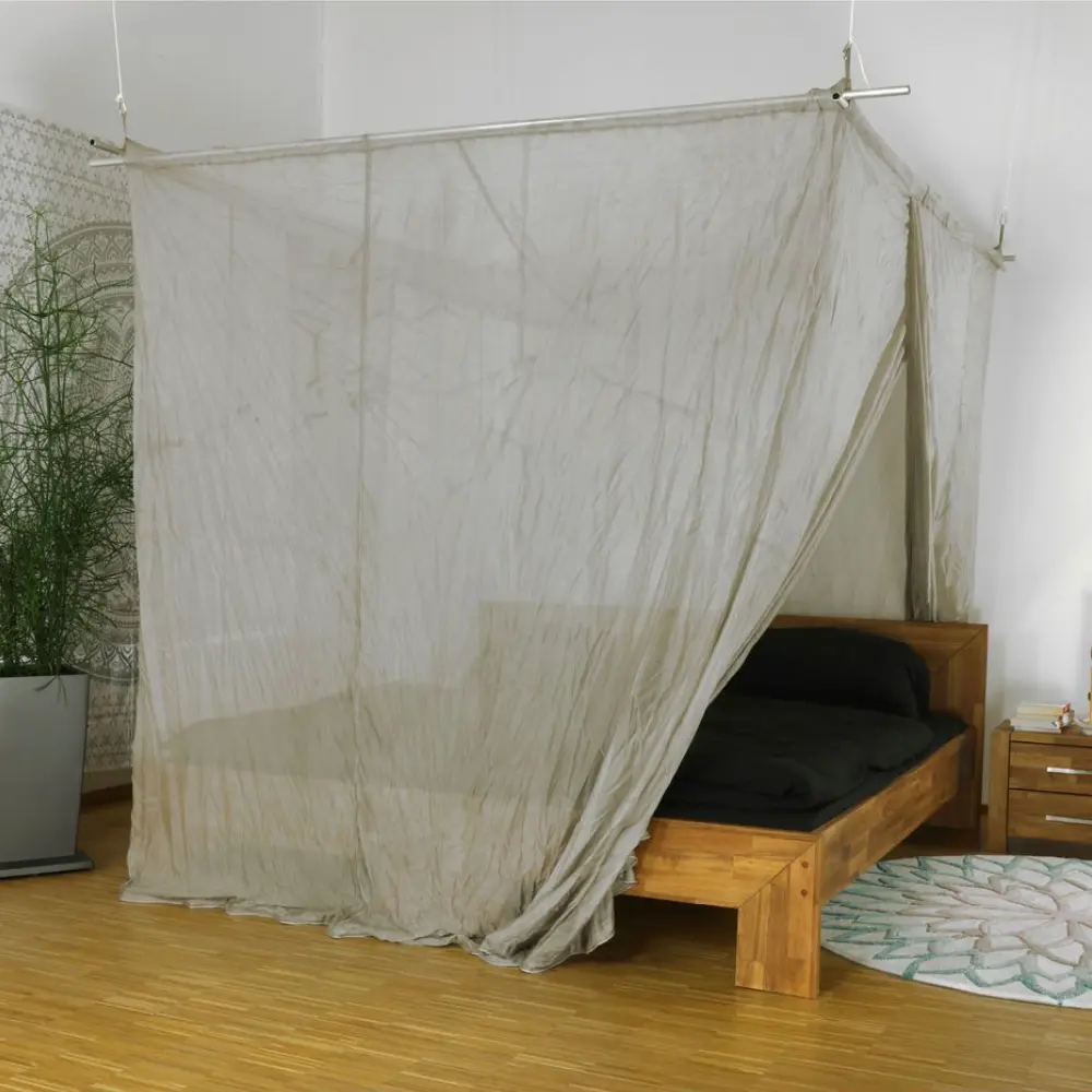 Abschirmender Baldachin Elektrosmog PRO | DOPPELBETT | Abschirmung Funk über 99,99 % (48 dB). Erdbar. Wirkungsvoll gegen 5G! Feedbild.