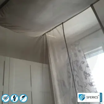 Shielding canopy Electrosmog ULTRA | DIY for the EMF professional | Shielding EMF over 99,99% (48 dB at 1 GHz) | groundable 16 Canopy Electrosmog PRO Practice Image