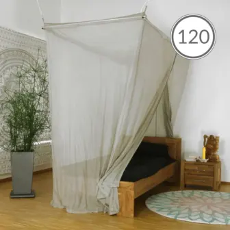 Individual extension of the canopy electrosmog ULTRA + PRO | activation of the grounding LF of the canopy | all-round shielding electrosmog HF 15 Shielding canopy Electrosmog PRO | QUEENSIZE BED, 120CM | Shielding RF radiation over 99.99% (48 dB). Groundable. Effective against 5G! Feedimage.