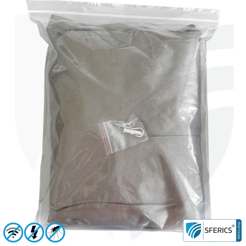 Shielding canopy electrosmog BUDGET | SINGLE BED | pyramid shape | Shielding RF over 99.99% (44 dB) | groundable | Made in China