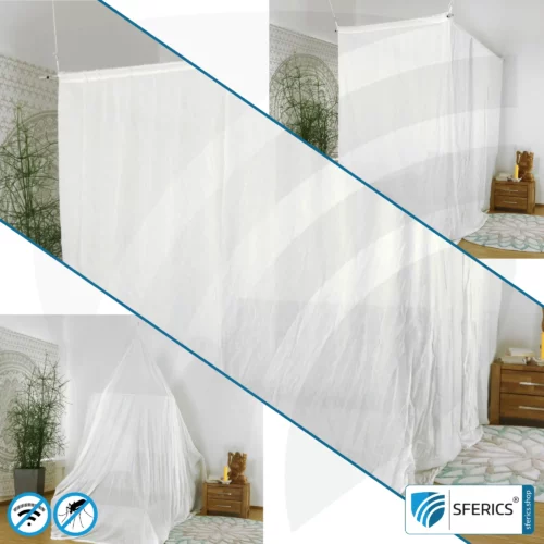 Shielding canopy Electrosmog EMF |  99,99 % screening attentuation against WIFI, RF radiation (HF shielding up to 40dB) | single bed, double bed, pyramid | 5G ready!