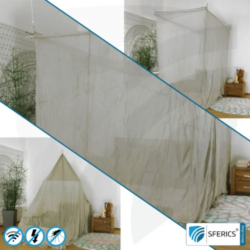 Shielding canopy Electrosmog PRO | 6 variants or sizes | Shielding RF radiation over 99.99% (48 dB). Groundable. Effective against 5G!