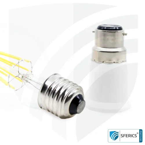 Universal adapter bulbs | E27 bulbs on B22 bayonet socket