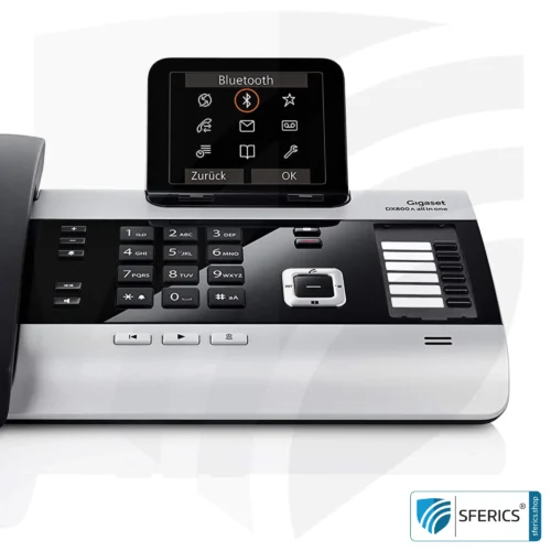 GIGASET DX800A phone, wired | low-radiation thanks to ECO DECT+ | analogue, digital, VoIP (SIP) | with answering machine