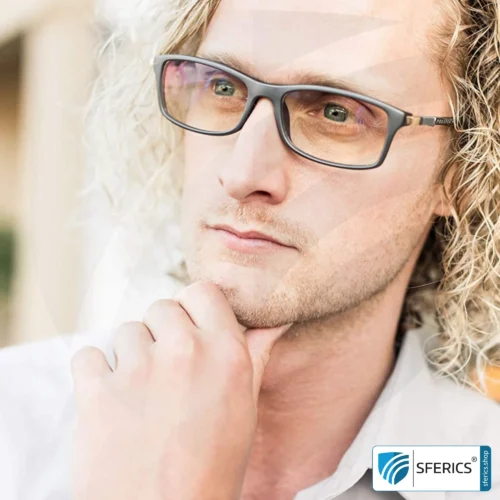Anti blue light and glare protection computer glasses DYNAMIC by PROSPEK | high-quality glasses for the many hours a day on the PC, smartphone, tablet, TV, LED light, ...
