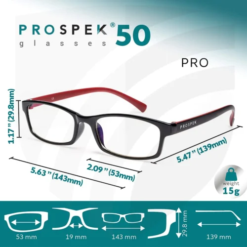 Anti blue light computer glasses PRO by PROSPEK | high-quality glasses for the many hours a day on the PC, smartphone, tablet, TV, LED light, ...