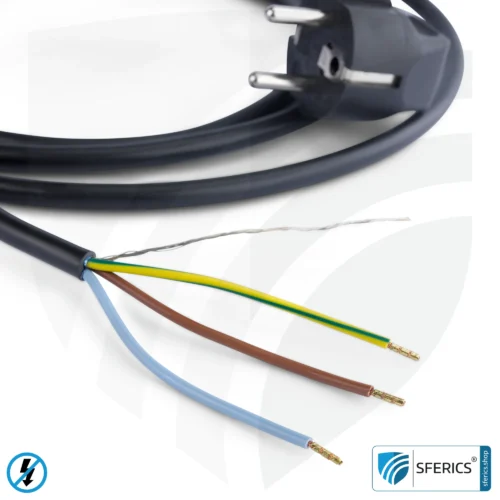 Shielded device connection cable with free end | black | electric cable for shielding electrical and magnetic alternating fields LF 5 Shielded device connection cable with free end | black | electric cable for shielding electrical and magnetic alternating fields LF