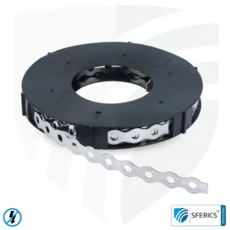 Stainless steel grounding tape | perforated tape | metal strap for grounding of reinforcement fabric, shielding mesh and shielding fleece 7 Stainless steel grounding tape | perforated tape | metal strap for grounding of reinforcement fabric, shielding mesh and shielding fleece