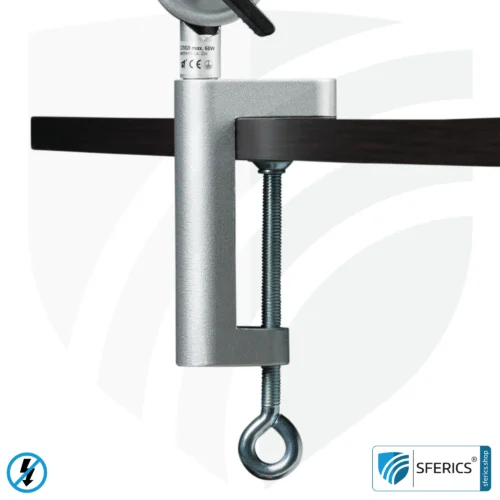 Shielded lamp in the design SILVER | desk lamp for the bright workplace or as an ingenious work lamp | E27 socket