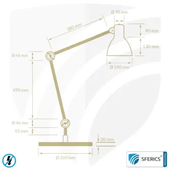 Shielded lamp LONDON in the design SILVER | desk lamp for the bright workplace or as an ingenious work lamp | E27 socket 19 Shielded lamp in the design | desk lamp for the bright workplace or as an ingenious work lamp | E27 socket