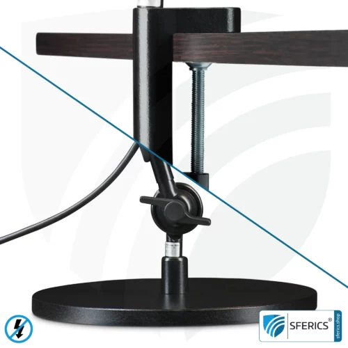 Shielded lamp fixation for desk, work station or workshop | design BLACK