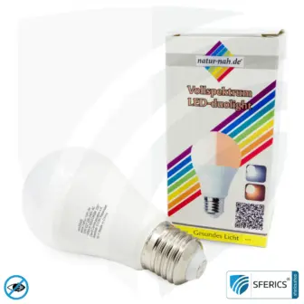 8 watt LED full spectrum DuoLight | 3 light colors with a click: daylight + warm light + neutral light, 700 lumens | CRI 95 | flickerfree | E27 | business quality 18 8 watt LED full spectrum DuoLight | 3 light colors with a click: daylight + warm light + neutral light, 700 lumens | CRI 95 | flickerfree | E27 | business quality