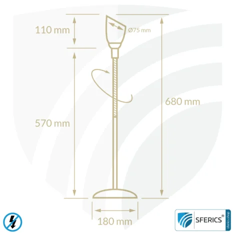 Shielded light shower | table lamp for the desk | reflector glass made from handmade opal glass | E14 socket