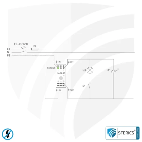 Demand switch NA 16-2P Standard | double-pole disconnection | self-learning | including LED indicator light