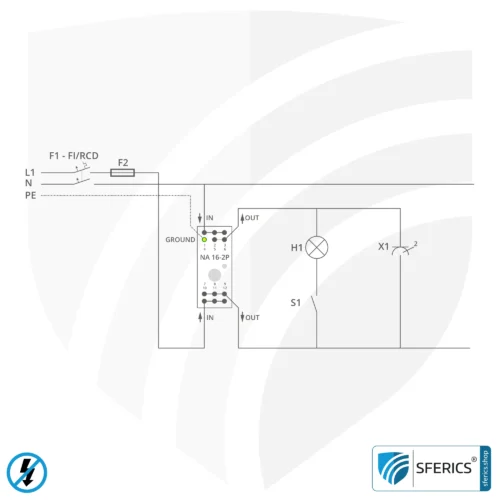Demand switch NA 16-2P Standard | double-pole disconnection | self-learning | including LED indicator light