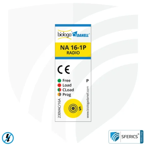 Demand switch NA 16-1P radio with dual operating mode | master switch set-up | building biological radio technology according to EnOcean standard | LED control lamp included