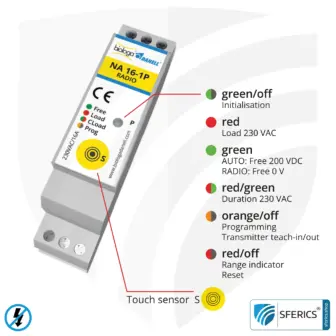 Master / Demand switch NA 16-1P RADIO with dual operating mode | master switch set-up | building biological radio technology according to EnOcean standard | LED control lamp included 12 Demand switch NA 16-1P radio with dual operating mode | master switch set-up | building biological radio technology according to EnOcean standard | LED control lamp included