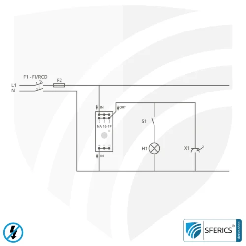 Demand switch NA 16-1P radio with dual operating mode | master switch set-up | building biological radio technology according to EnOcean standard | LED control lamp included