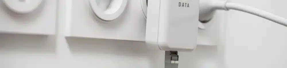 Powerline PLC Adapter plugged into the socket