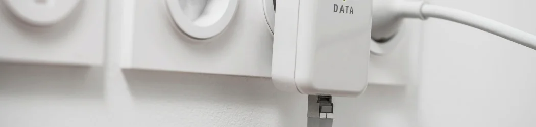 Powerline PLC Adapter plugged into the socket