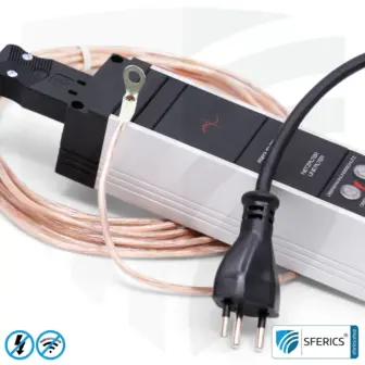 Powerline filter for groundable canopy, tent and sleeping bag | shielding range from 2 to 68 MHz | attenuation of Powerline (PLC / DLAN) frequencies from the grounding cable 12 Powerline filter for groundable canopy, tent and sleeping bag | shielding range from 2 to 68 MHz | attenuation of Powerline (PLC / DLAN) frequencies from the grounding cable