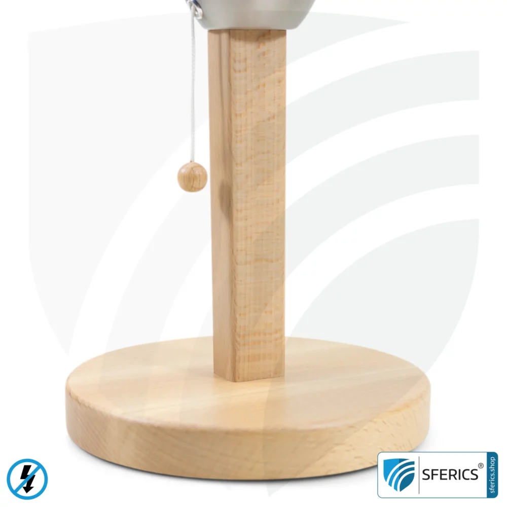 Shielded table lamp made of beech wood | lampshade NATURE | Chintz, a cotton fabric with a linen weave | E27 socket