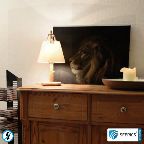 Shielded table lamp made of beech wood | lampshade CHILDREN made of cotton fabric | E27 socket