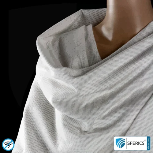ANTIWAVE shielding cloak to wear around the neck | Protection against electrosmog HF with efficiency over 99,9 % (cell phone, WIFI, LTE) | 5G ready! Vector