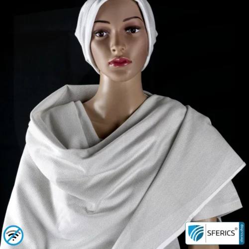 ANTIWAVE shielding cloak to hang around | also suitable as a high quality baby blanket | Protection against electrosmog HF with efficiency up to 99,9 % (cell phone, WIFI, LTE) | 5G ready!