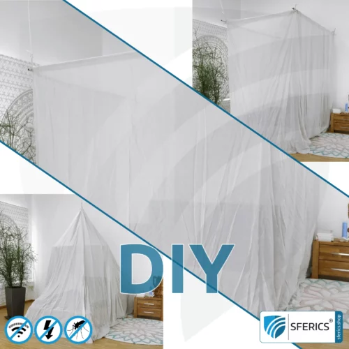 Shielding canopy Electrosmog PRO | DIY for the EMF professional | Shielding EMF up to 99,99% (42 dB at 1 GHz) | Groundable LF