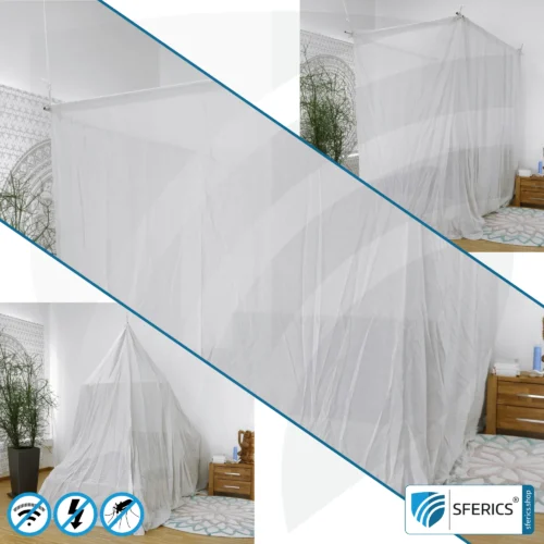 Shielding canopy Electrosmog PRO light | 3 variants | EMF shielding up to 99.99% (42 dB). Groundable. Effective against 5G!