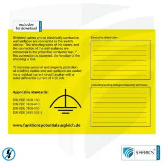 FEB labeling for functional equipotential bonding for quality assurance, self-adhesive | download free to print 6 FEB labeling for functional equipotential bonding for quality assurance, self-adhesive | download free to print