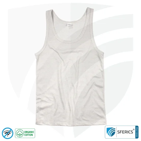 Shielding ANTIWAVE tank-top for men | Protection up to 30 dB against HF electrosmog (mobile phone, WIFI, LTE) | Ideal for electrosensitive people