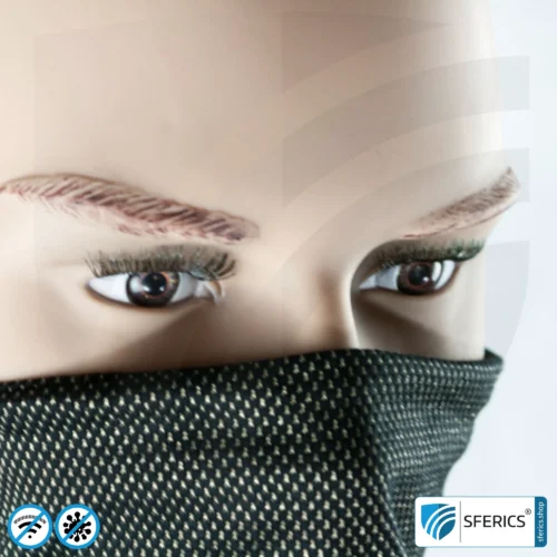 ANTIWAVE shielding, elastic tube scarf | protection against HF electrosmog with efficiency up to 99.9% | shielding fabric with silver for an antibacterial effect through silver ions