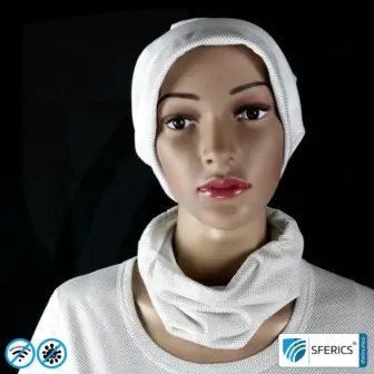 ANTIWAVE shielding, elastic tube scarf | protection against HF electrosmog with efficiency up to 99,9% | shielding fabric with silver for an antibacterial effect through silver ions 22 ANTIWAVE shielding, elastic tube scarf | protection against HF electrosmog with efficiency up to 99.9% | shielding fabric with silver for an antibacterial effect through silver ions